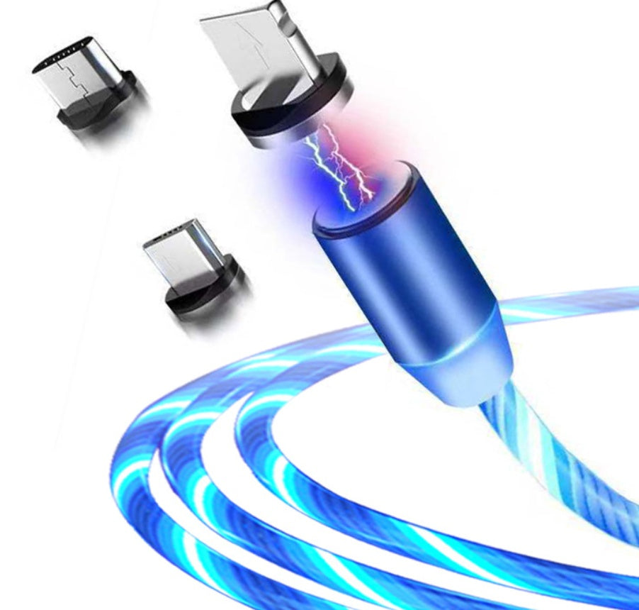 Cablu Magnetic LED pentru Telefon – Încărcare Rapidă iPhone, Android și Type-C