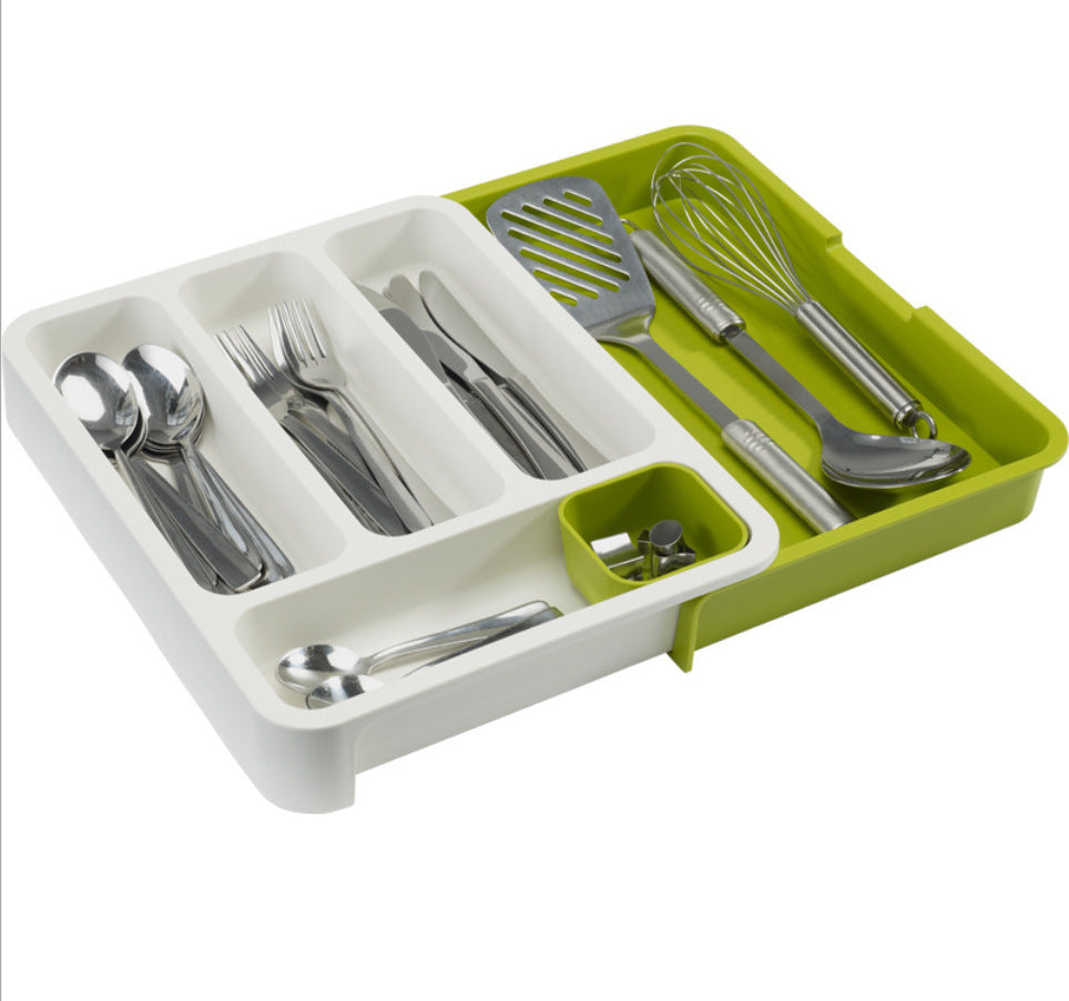 Organizator extensibil pentru sertar bucătărie – suport depozitare tacâmuri și accesorii