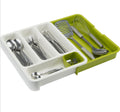 Organizator extensibil pentru sertar bucătărie – suport depozitare tacâmuri și accesorii