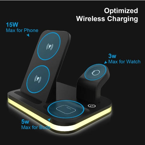 Stație încărcare wireless 4-în-1 pentru iPhone, Apple Watch și AirPods