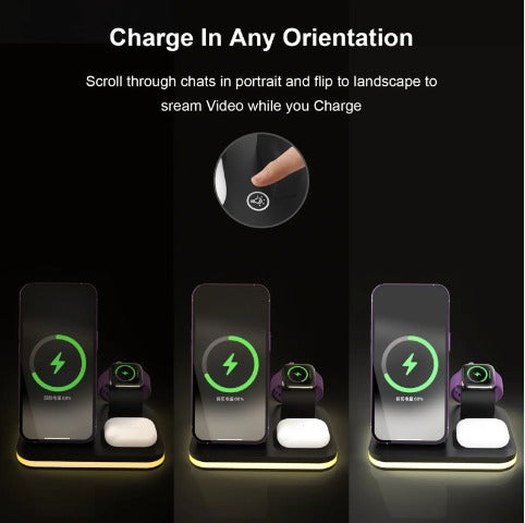 Stație încărcare wireless 4-în-1 pentru iPhone, Apple Watch și AirPods