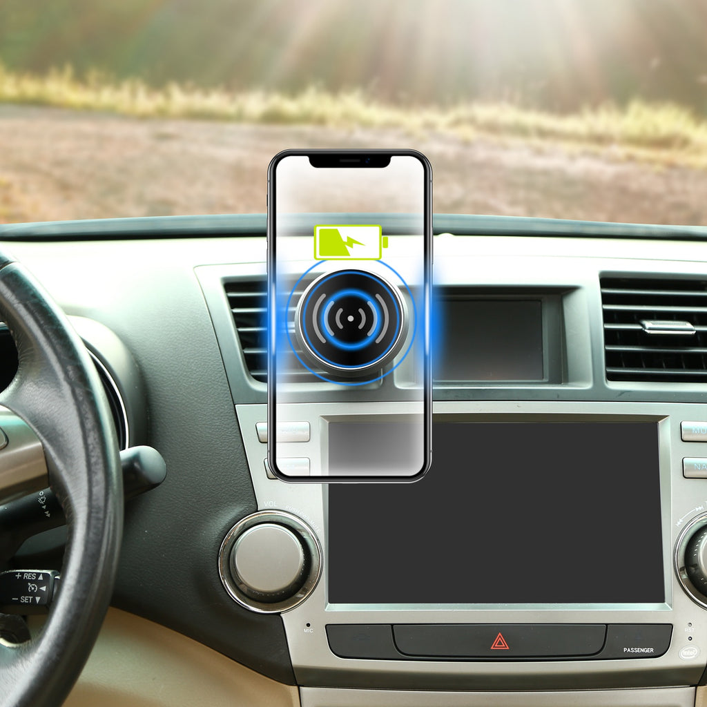 Încărcător auto wireless magnetic Qi cu suport telefon