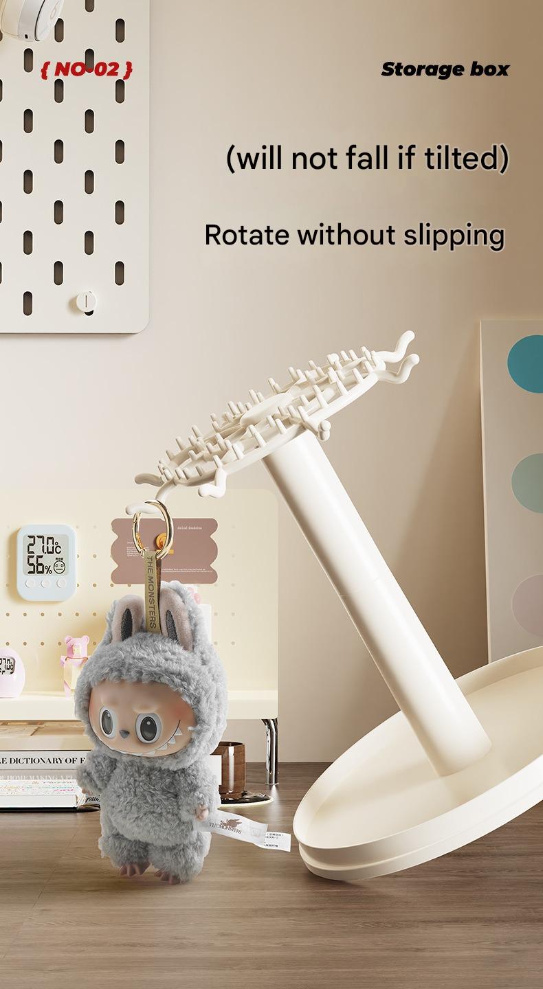Cutie rotativă transparentă pentru păpuși de pluș – Display cu protecție praf