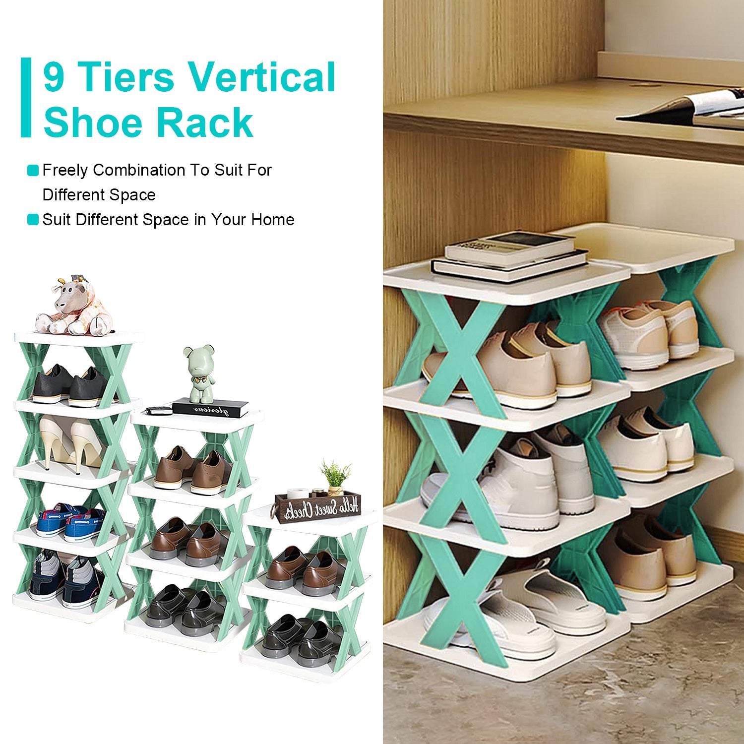 Organizator vertical pentru pantofi cu 9 niveluri – Raft economisire spațiu
