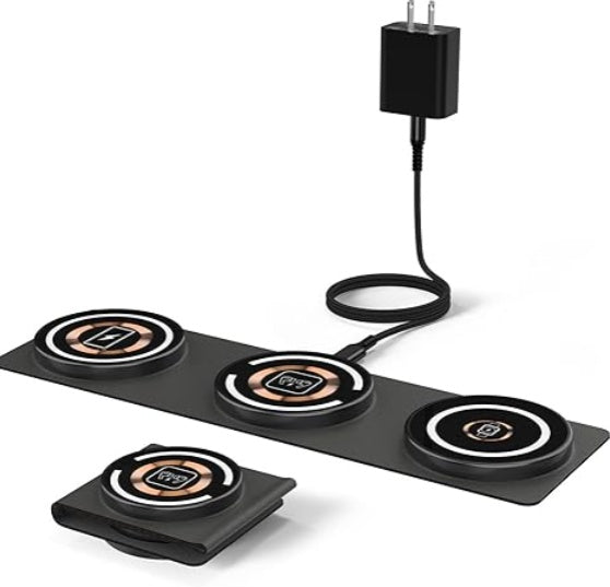 Încărcător wireless 3-în-1 pentru telefon, ceas și căști