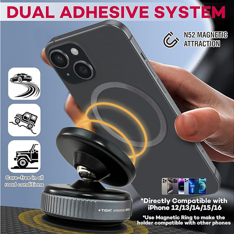 Suport auto magnetic telefon cu 20 magneți și ventuză vid
