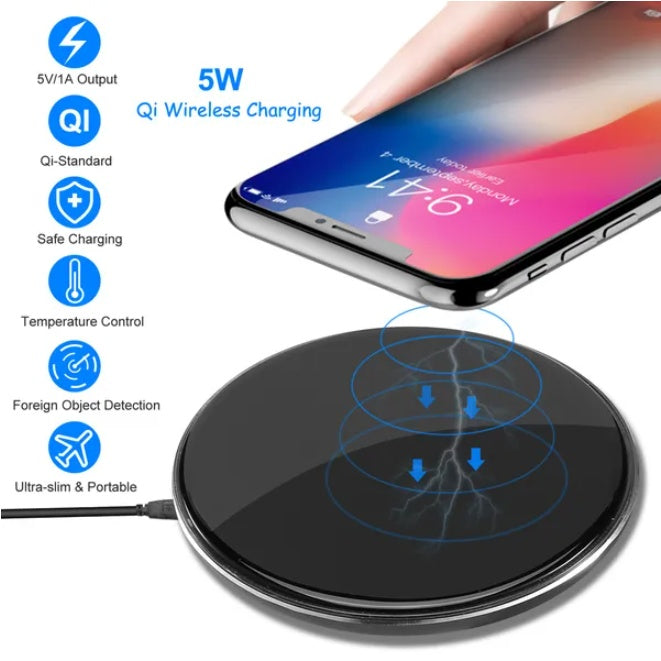 Încărcător wireless Qi 5W ultra subțire – suport încărcare telefon