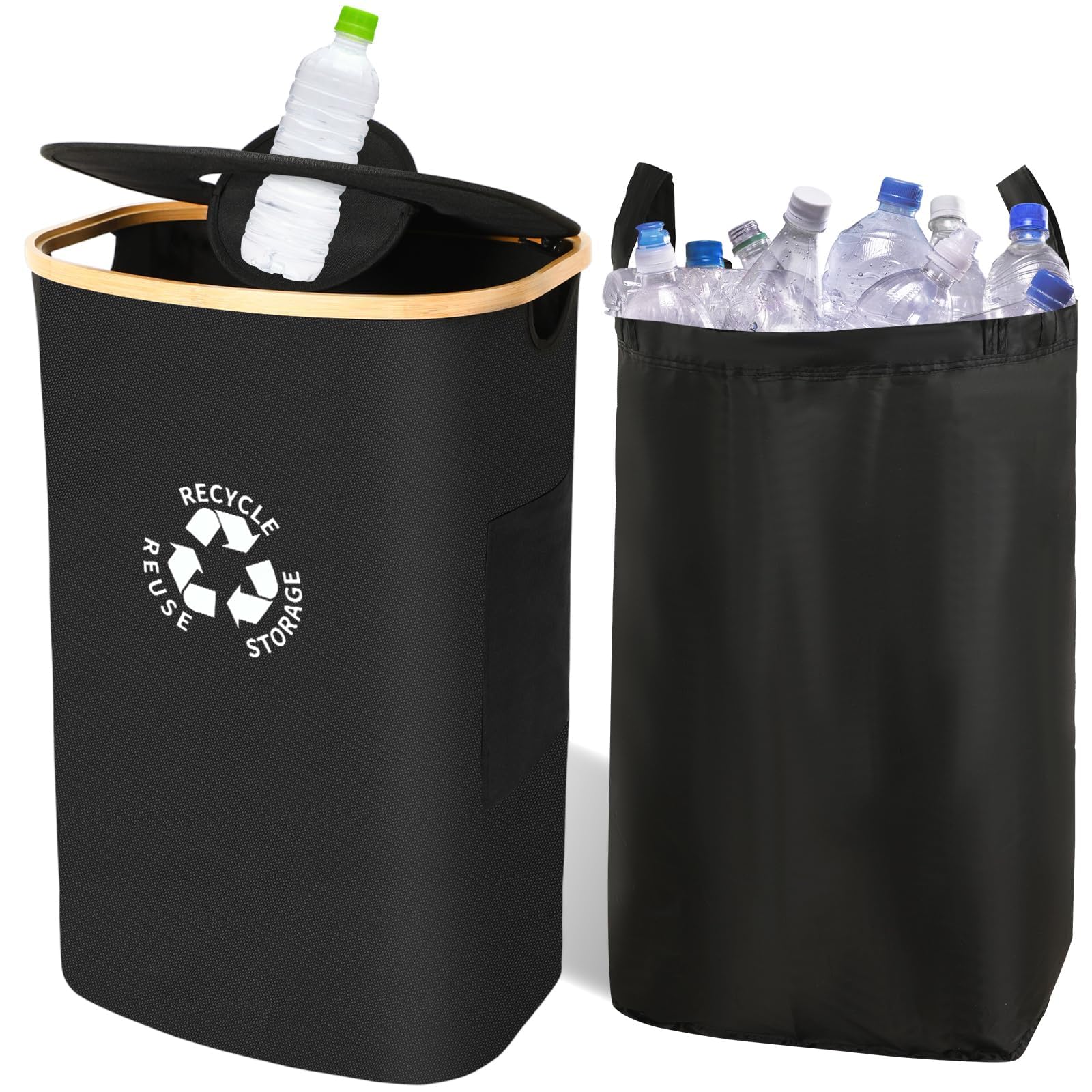 Recipient depozitare sticle pentru reciclare – sac organizator sticle cu capacitate mare