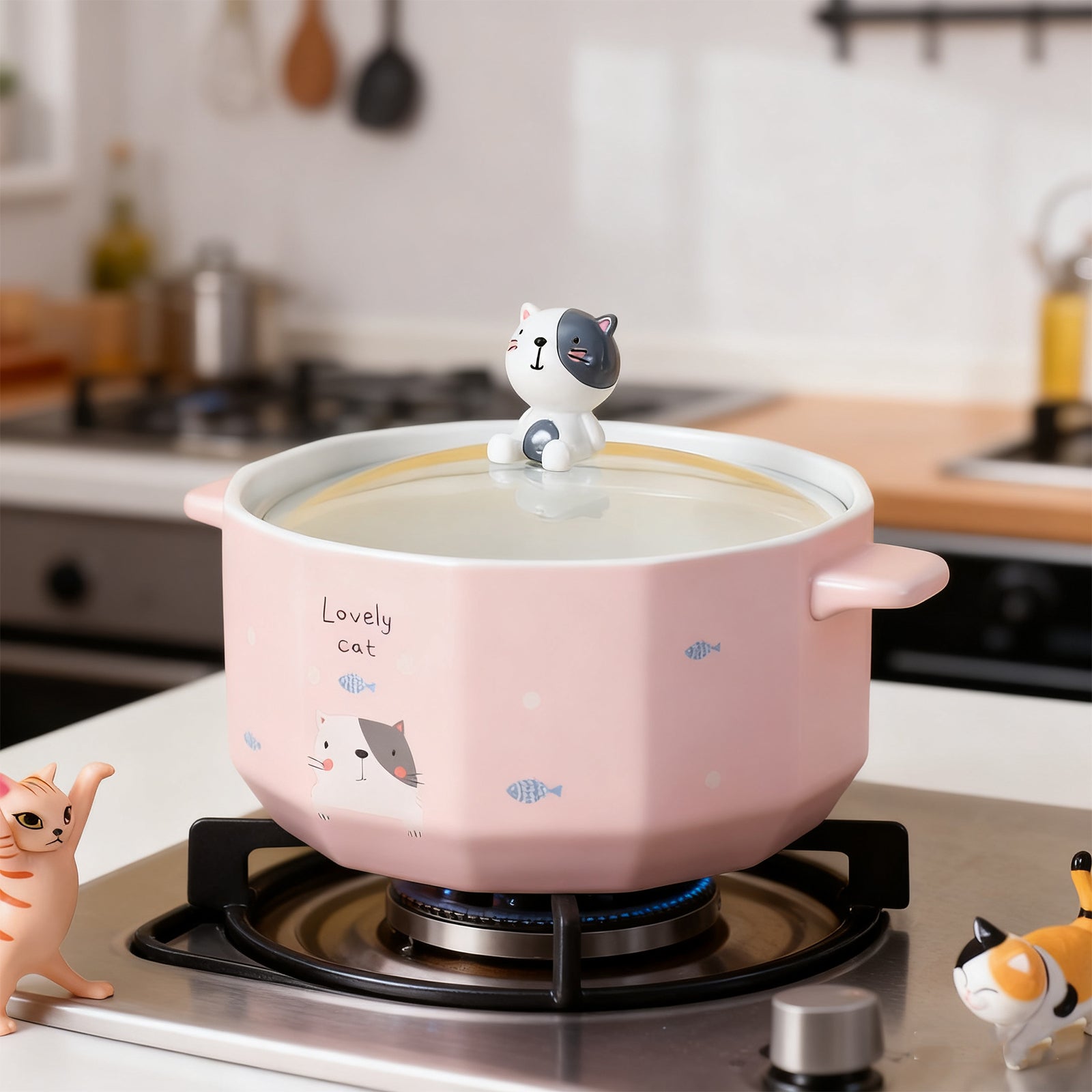 Bol pentru tăiței în formă de pisică 850 ml – Bol ceramic kawaii pentru ramen și supă